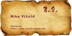 Nika Vitold névjegykártya